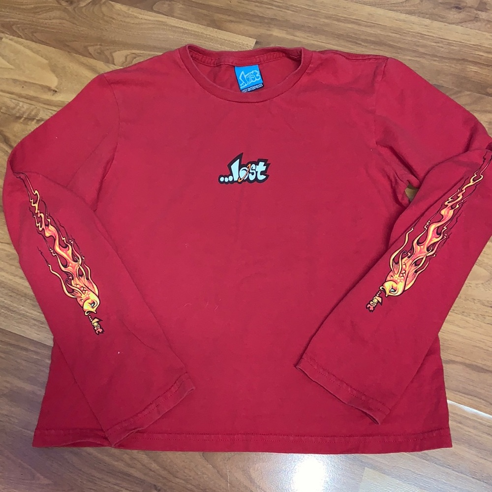 …lost Long Sleeve Shirt with Fish Design on Sleeves